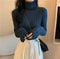 IMG 107 of High Collar Undershirt Women Slim Look Knitted Long Sleeved Sweater Under Outdoor Outerwear