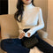 IMG 110 of High Collar Undershirt Women Slim Look Knitted Long Sleeved Sweater Under Outdoor Outerwear