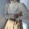 IMG 122 of High Collar Undershirt Women Slim Look Knitted Long Sleeved Sweater Under Outdoor Outerwear