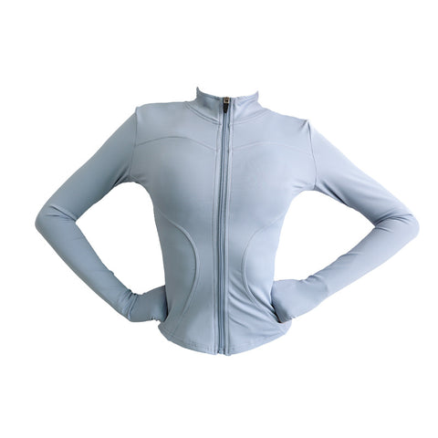 Img 5 - Sporty Women Fitting Yoga Quick Dry Long Sleeved Tops Zipper Cardigan Jogging Fitness Jacket