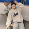 IMG 106 of High Collar Embroidery Sweatshirt Women Thick Student Loose Korean Hong Kong Tops Outerwear