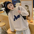 IMG 110 of High Collar Embroidery Sweatshirt Women Thick Student Loose Korean Hong Kong Tops Outerwear