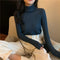 IMG 106 of High Collar Undershirt Women Slim Look Knitted Long Sleeved Sweater Under Outdoor Outerwear