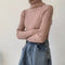 IMG 119 of High Collar Undershirt Women Slim Look Knitted Long Sleeved Sweater Under Outdoor Outerwear