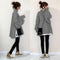 Women Solid Colored Elegant Japanese Office Casual Two-Piece Sets Sweatshirt Outerwear