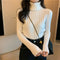 Img 2 - High Collar Undershirt Women Slim Look Knitted Long Sleeved Sweater Under Outdoor