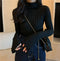 IMG 116 of High Collar Undershirt Women Slim Look Knitted Long Sleeved Sweater Under Outdoor Outerwear