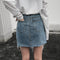 Img 1 - Korean Plus Size Pound High Waist Hip Flattering Skirt Denim Short Hong Kong A-Line Women Summer Skirt