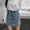 Img 3 - Korean Plus Size Pound High Waist Hip Flattering Skirt Denim Short Hong Kong A-Line Women Summer Skirt