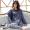 Pajamas Women Long Sleeved Korean Knitted Cotton Sweet Look Adorable Teens Plus Size Loungewear Outdoor Sleepwear