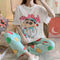 Japanese Crayon Shin Pajamas Women Long Sleeved Casual Korean Loungewear Sets Sleepwear