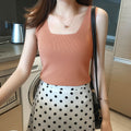 Img 2 - Ice Silk Camisole Women Slim Look Outdoor Sexy Sleeveless Knitted Tops Camisole