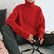 High Collar Sweater Plus Size Solid Colored Loose Trendy Outerwear