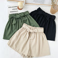 IMG 103 of Student Women Pants Summer Korean Bow Strap Japanese Wide Leg High Waist Shorts Hot Shorts