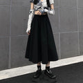 Quality High Waist Slim Look Flare Length A-Line Korean Trendy Mid-Length Skirt