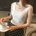 Img 3 - Ice Silk Camisole Women Slim Look Outdoor Sexy Sleeveless Knitted Tops Camisole