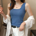 Img 10 - Ice Silk Camisole Women Slim Look Outdoor Sexy Sleeveless Knitted Tops Camisole