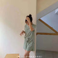 Img 6 - Cooling Summer Trendy Casual Loungewear Cooling Solid Colored Two-Piece Sets