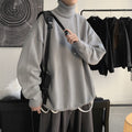 Img 7 - Popular High Collar Men Warm Loose Thick Trendy Hong Kong Student Solid Colored Sweater