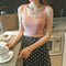 Img 7 - Ice Silk Camisole Women Slim Look Outdoor Sexy Sleeveless Knitted Tops Camisole