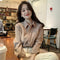 Women Brushed Cotton Non-Wrinkle Long Sleeved Trendy Niche Tops Blouse
