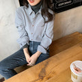 Women Brushed Cotton Non-Wrinkle Long Sleeved Trendy Niche Tops Blouse