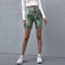Europe Popular Shorts Green Dye Fitted All-Matching Women Mid-Length Riders Pants Shorts