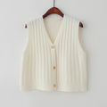 Sweater Knitted Vest Women Tank Top Korean Loose Short Cardigan Student Outdoor Outerwear