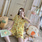 IMG 124 of Pajamas Women Summer Short Sleeve Fresh Looking Cardigan Lapel Sets Loungewear Sleepwear