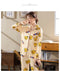 IMG 110 of Cardigan Pajamas Women Lapel Long Sleeved Loungewear Student Sweet Look Cartoon Two-Piece Sets Sleepwear