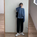 Img 3 - Gray Thick Sporty Women Loose Jogger Petite Slim-Look All-Matching Casual Inner Long Pants