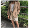 IMG 110 of Korea Popular Cotton Blend Blazer Women Korean Loose Flaxen Suit British Outerwear