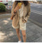 IMG 112 of Korea Popular Cotton Blend Blazer Women Korean Loose Flaxen Suit British Outerwear