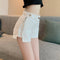 Img 6 - Popular Denim Shorts Women Casual High Waist Slim Look Summer A-Line Short Wide Leg Zipper Alphabets Hot Pants ins