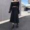 Img 3 - Quality High Waist Slim Look Flare Length A-Line Korean Trendy Mid-Length Skirt