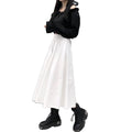 Img 5 - Quality High Waist Slim Look Flare Length A-Line Korean Trendy Mid-Length Skirt