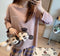 Img 3 - Chequered Sets Pajamas Women Loose Long Sleeved Casual Minimalist Korean Color-Matching Loungewear