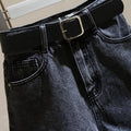 Img 3 - Dark Grey Denim Shorts Women Summer Korean Tall Look Slim Look Folded Wide Leg All-Matching A-Line Hot Pants
