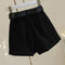 IMG 120 of Dark Grey Denim Shorts Women Summer Korean Tall Look Slim Look Folded Wide Leg All-Matching A-Line Hot Pants Shorts