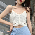 Img 2 - Korean Women See Through  Sexy Loose Short Tops Slim Look Sweater Camisole Camisole