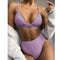Trendy Solid Colored Bikini Women Two Piece Swimsuit Swimwear