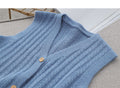 IMG 108 of Sweater Knitted Vest Women Tank Top Korean Loose Short Cardigan Student Outdoor Outerwear