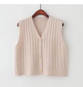 IMG 115 of Sweater Knitted Vest Women Tank Top Korean Loose Short Cardigan Student Outdoor Outerwear