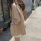 IMG 113 of Korea Popular Cotton Blend Blazer Women Korean Loose Flaxen Suit British Outerwear