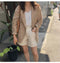 IMG 108 of Korea Popular Cotton Blend Blazer Women Korean Loose Flaxen Suit British Outerwear