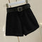 Img 6 - Dark Grey Denim Shorts Women Summer Korean Tall Look Slim Look Folded Wide Leg All-Matching A-Line Hot Pants