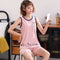 Pajamas Women Summer Cotton Tank Top Shorts Sleeveless Korean Outdoor Loose Loungewear Sets Sleepwear