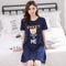 Img 18 - Pyjamas Women Summer Short Sleeve Skirt Cotton Pajamas Student Korean Adorable Loose Loungewear Dress