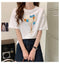 IMG 106 of White T-Shirt Women Summer Short Sleeve Loose Korean Student Half Sleeved insGirlfriends Tops T-Shirt