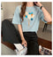 IMG 129 of White T-Shirt Women Summer Short Sleeve Loose Korean Student Half Sleeved insGirlfriends Tops T-Shirt